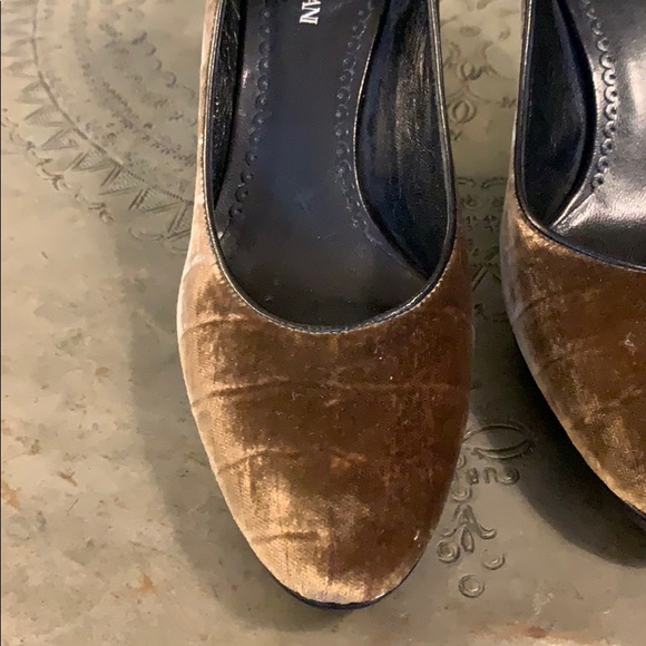 Giorgio Armani Bronze Velvet Heels - Picture 7 of 8